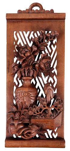 Chinese Carved Wooden Panel