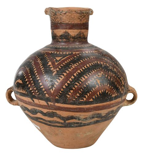 Chinese Neolithic Painted Pot with Cylindrical Neck