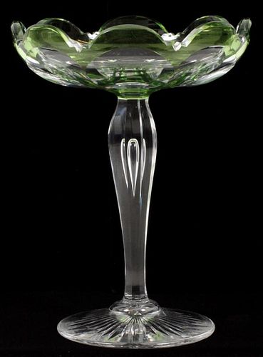 CRYSTAL OVERLAY COMPOTE C. 1900
