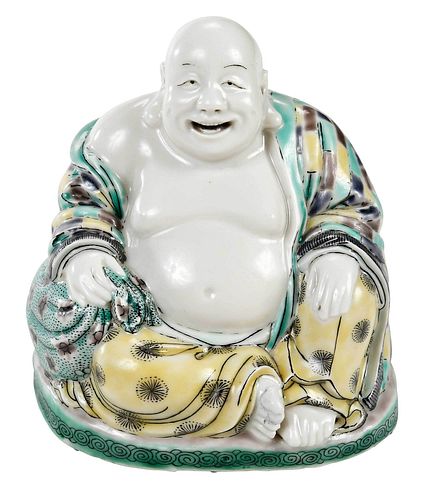 Chinese Porcelain Seated Famille Verte Buddha