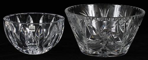 SLOVAKIA CRYSTAL AND AMERICAN CUT GLASS BOWLS TWO
