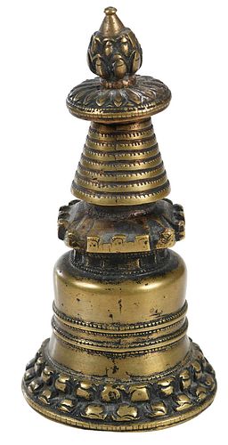Tibetan Bronze Stupa
