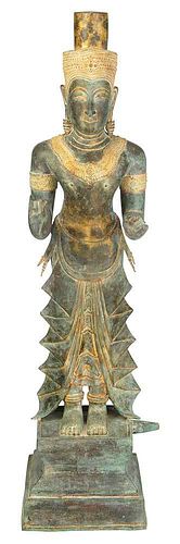 Thai Bronze Figural Standing Vishnu