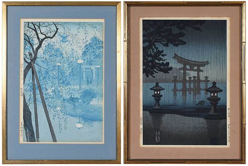 Two Framed Shin Hanga Japanese Woodblock Prints