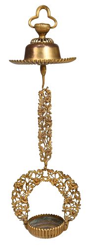 Japanese Gilt Bronze Hanging Incense Burner