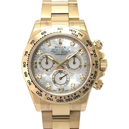 Rolex 116508 NG - Cosmograph Daytona 18ct Yellow Gold Automatic Mother Of Pearl Dial Diamonds Me