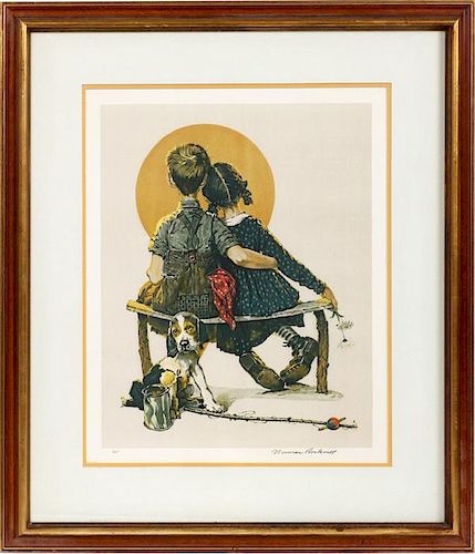 AFTER NORMAN ROCKWELL COLOR LITHOGRAPH 1976