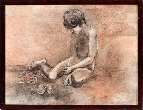 CHARLES CULVER CHARCOAL PASTEL ON PAPER