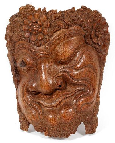 CHINESE CARVED WOOD LARGE MASK