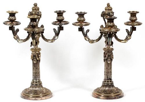 CHRISTOFLE STYLE SILVER PLATE CANDELABRA ANTIQUE