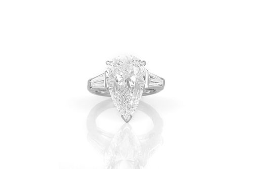 6.02 Carat Pear Shaped Engagement Ring