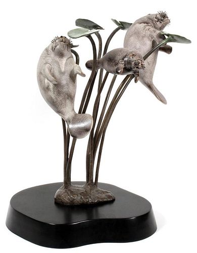 BRIAN ARTHURX POLISHED & PATINATED BRONZE SCULPTURE