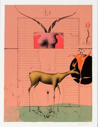 PAUL WUNDERLICH COLORED LITHOGRAPH C.1970