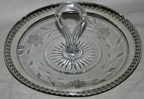 STERLING & CRYSTAL CONDIMENT DISHES TWO