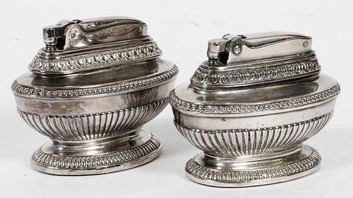 RONSON QUEEN ANNE PATTERN SILVER PLATE LIGHTERS