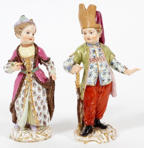 MEISSEN PORCELAIN FIGURES LATE 19TH C. TWO