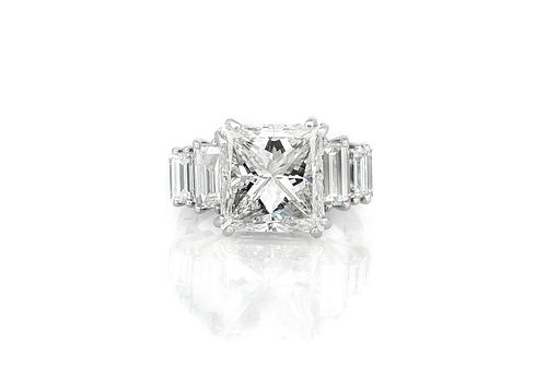 7.11 Carat Princess Cut Engagement Ring