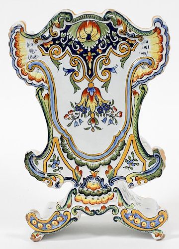 FRENCH FAIENCE VASE 19TH C.