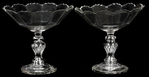 WATERFORD CRYSTAL COMPOTES C. 1810 PAIR