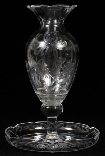 LIBBEY ETCHED CRYSTAL EPERGNE