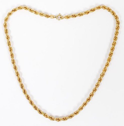 18KT YELLOW GOLD TWIST NECKLACE