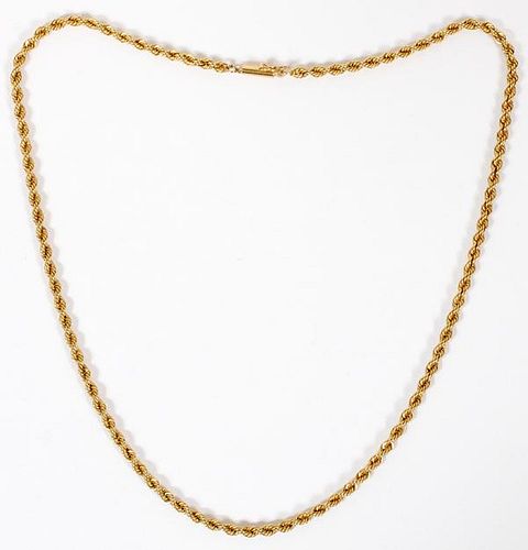 14KT YELLOW GOLD TWIST NECKLACE