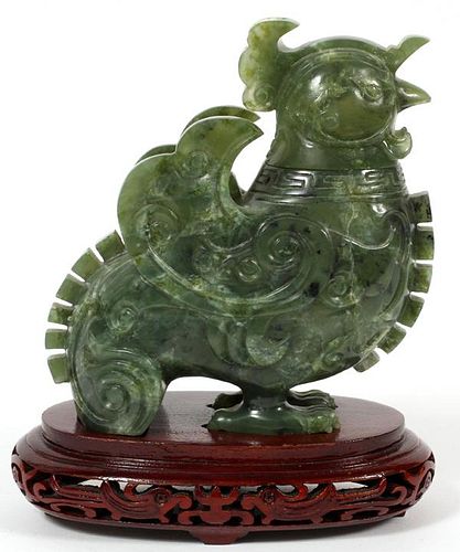 CHINESE CARVED SERPENTINE PITCHER