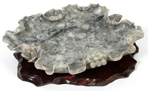 CHINESE CARVED HARDSTONE TRAY