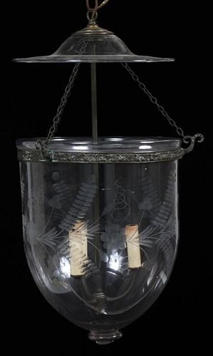 BLOWN GLASS DOME HANGING LIGHT
