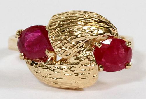 14KT YELLOW GOLD & RUBY RING