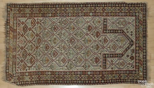 Caucasian prayer rug, ca. 1900, 5' x 2'10''. Provenance: Lavino family.