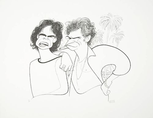 MICK JAGGER AND KEITH RICHARDS HIRSCHFELD SIGNED PRINT