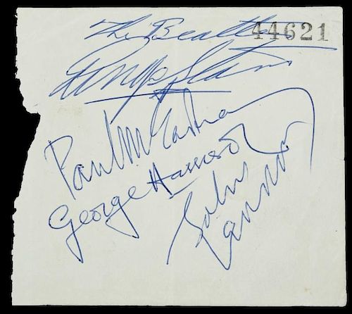THE BEATLES SIGNED RECEIPT