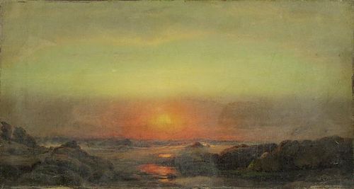HART, William. Oil on Canvas. Coastal Landscape.
