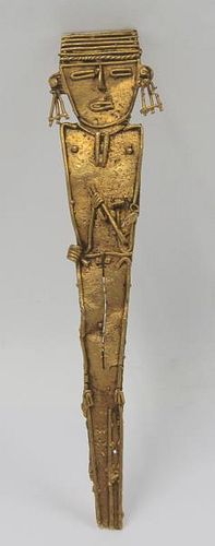 GOLD. Pre-Colombian (?) Peruvian Gold Effigy