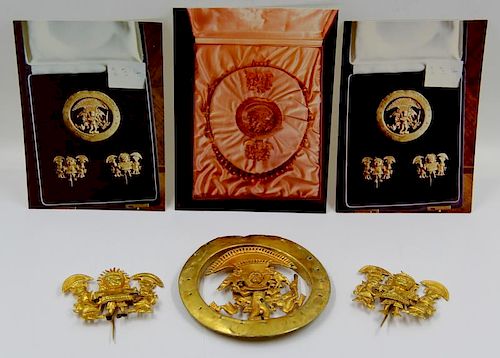 GOLD. Pre-Columbian (?) Peruvian Gold Jewelry