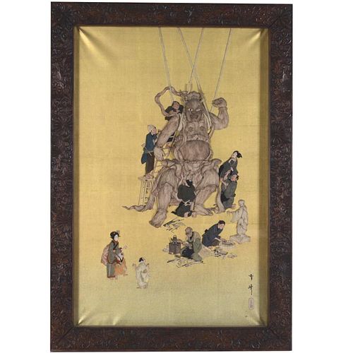 Large Japanese textile relief