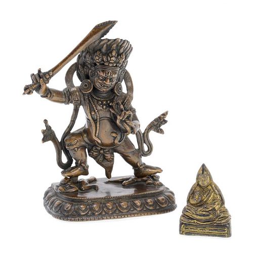 Himalayan gilt bronze figure of Mahakala