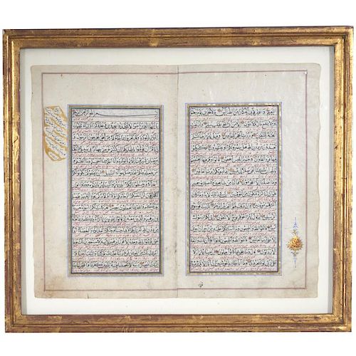 (2) Islamic calligraphic manuscript sheets