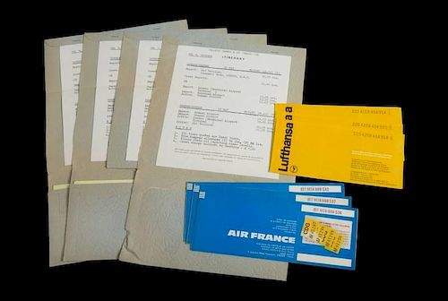 THE JACKSONS 1977 BOARDING PASSES AND ITINERARIES