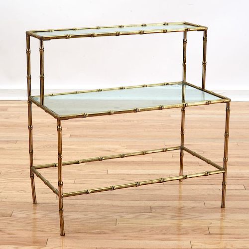Maison Bagues style brass 3-tier occasional table