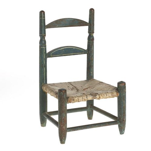 Nice American blue painted miniature chair
