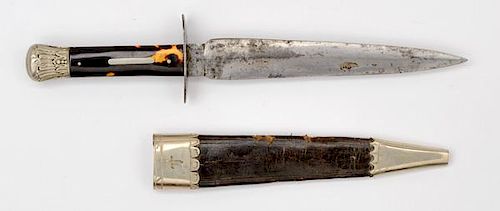 Wm. Wylie Spearpoint Bowie Knife with Tortoise Handle and Sheath