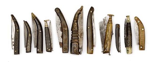 Horn Handled Pocket Knives, Lot of Eleven