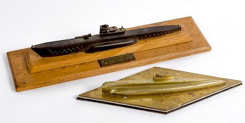Lot of Two WWII U-Boat POW Made Models