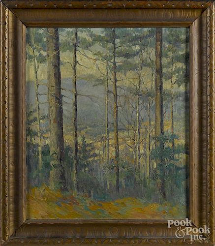 Frances Dodge (American 1878-1969), oil on canvas, titled Tryon Mountain North Carolina, signed
