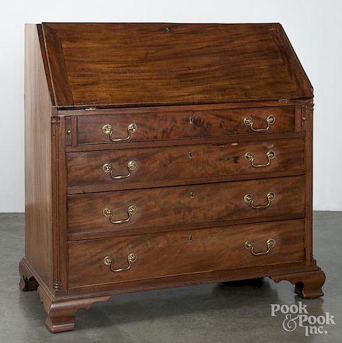Pennsylvania Chippendale mahogany slant front desk, ca. 1770, 42 1/2'' h., 41 1/2'' w.