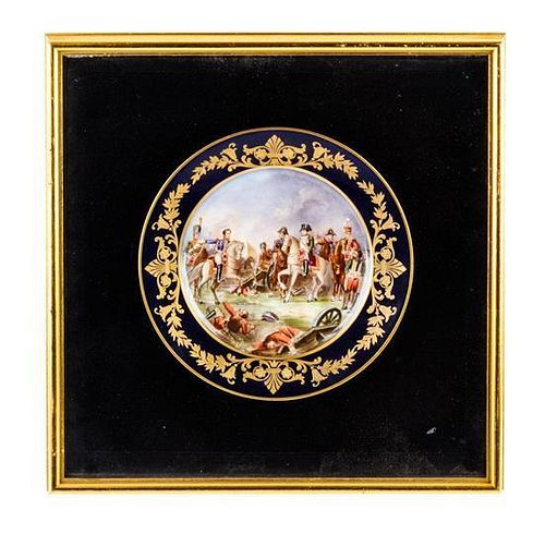 A Group of Three Sevres Napoleonic Plates Diameter of each 9 1/8 inches.