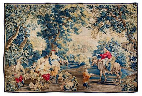 A Flemish Wool Tapestry 8 feet 7 inches x 12 feet 5 inches.