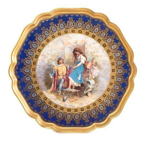 A Royal Vienna Porcelain Charger Diameter 16 inches.
